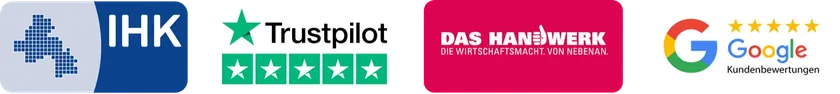 IHK · Trustpilot · Das Handwerk · Google Kundenbewertungen